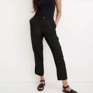 Madewell Linen-Blend Track Trousers/ Black / SMALL